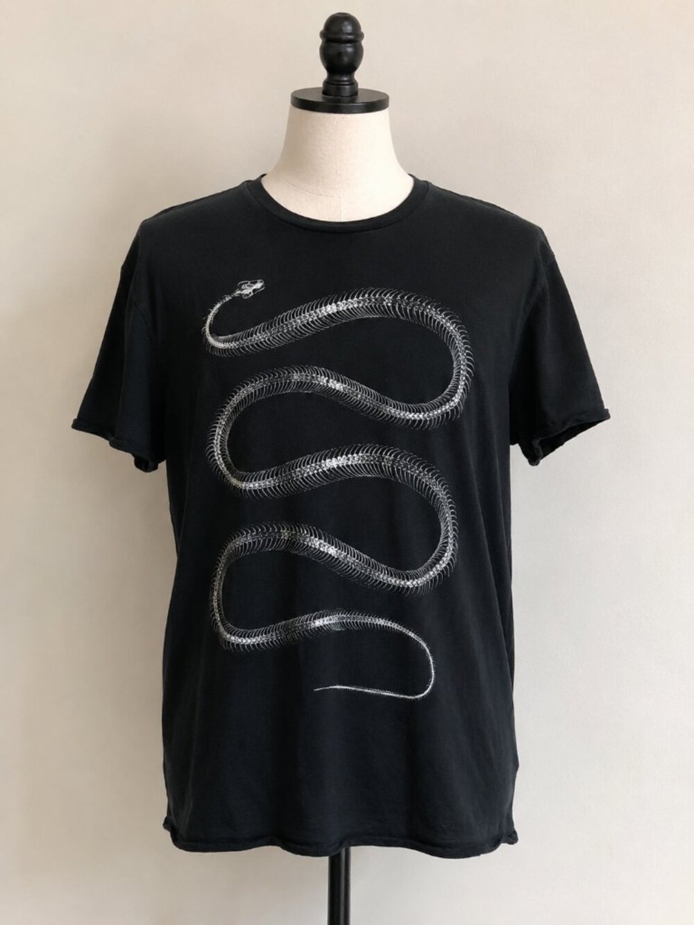 John Varvatos Black Snake Skeleton Graphic T-Shirt
